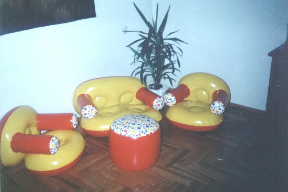 Mobilier gonflable issu des archives de produits WATS.
