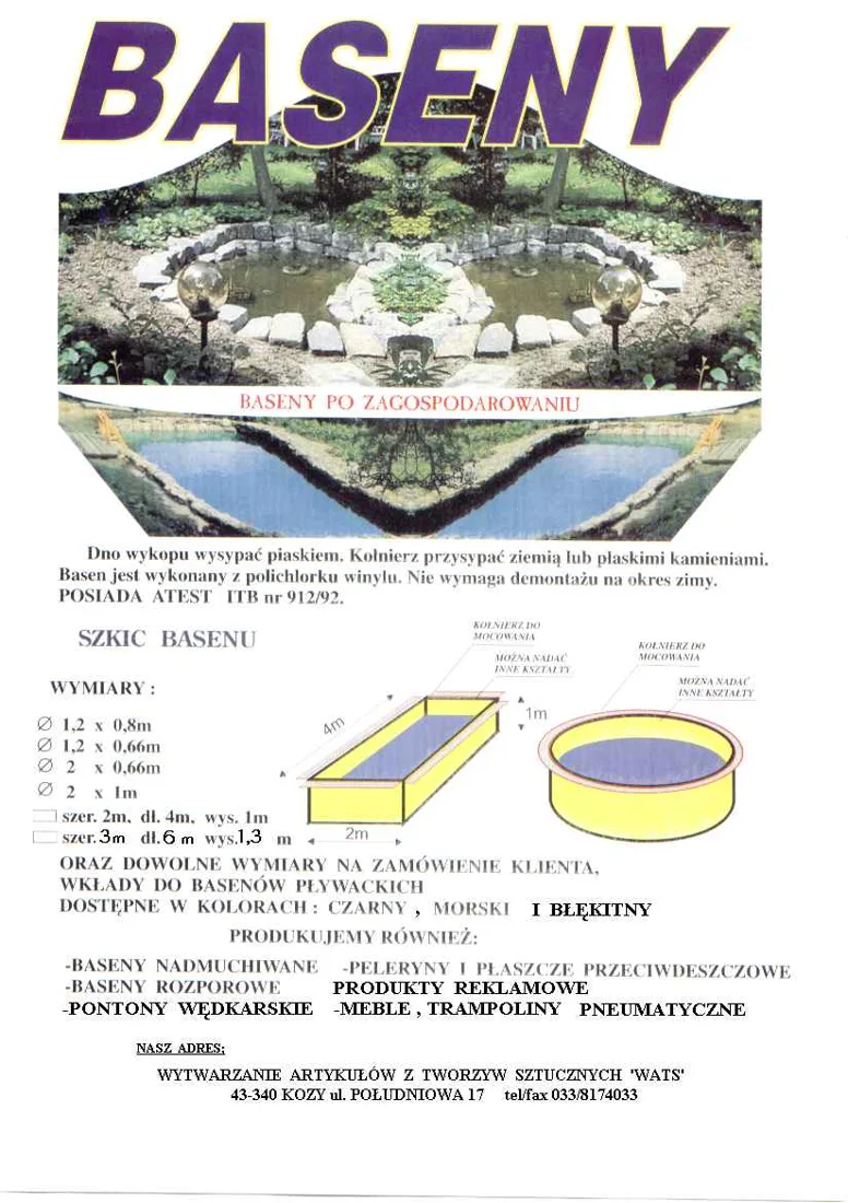 Document commercial d’archives — bassins. Un exemple de l’élargissement ultérieur de la gamme.