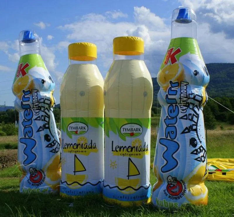 Inflatable advertising bottles and cans
